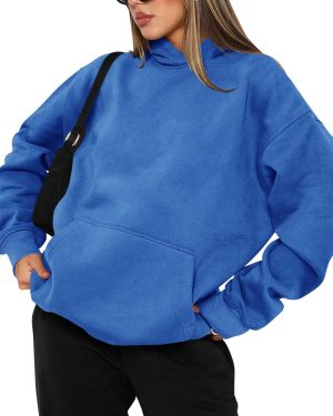 Women's Hoodies Sweatshirts Cute Long Sleeve Tops Loose Fleece Pullover Shirts with Pocket