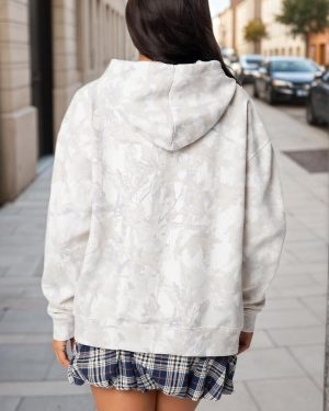 Camo Hoodie Womens Maple Leaf Fleece Hooded Sweatshirt Oversized Camouflage Hoodies For Women Trendy